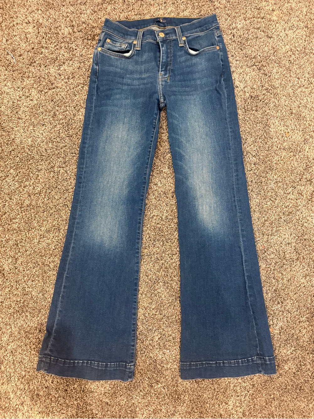 7 For All Mankind Medium Blue Flare Jeans